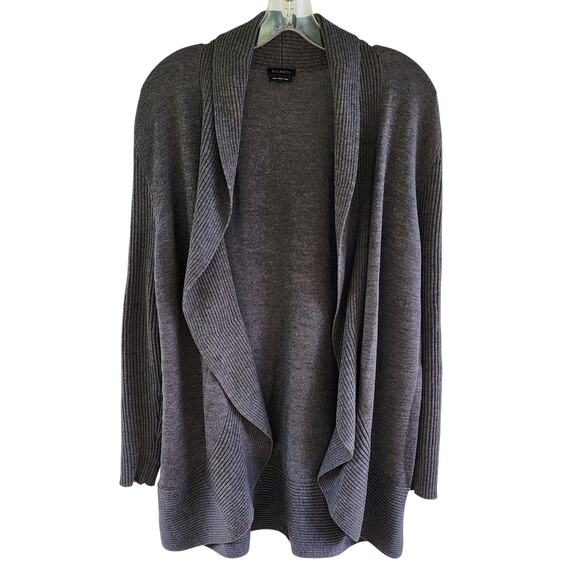 Talbots Plus-size XL Gray Wool Cardigan Sweater Wardrobe Basic Open Front - Picture 1 of 7